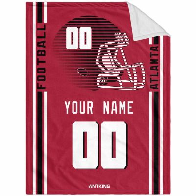 ANTKING Atlanta Throw Blanket Custom Any Name and Number for Men Women Youth Gifts