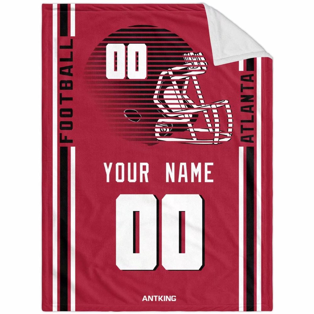 ANTKING Atlanta Throw Blanket Custom Any Name and Number for Men Women Youth Gifts