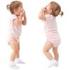 Baby Girl Triple Lace Ruffle Turn Cuff Socks - 3 Pairs Ankle Dress Socks for Toddler (White, 3-12 Months) view 2