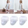 Baby Girl Triple Lace Ruffle Turn Cuff Socks - 3 Pairs Ankle Dress Socks for Toddler (White, 3-12 Months) view 3