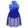 FEESHOW Women's Lyrical Ballet Dance Dress Halter Neck Leotard Dress Modern Contemporary Dance Costume Halter Neck Royal Blue Small view 2