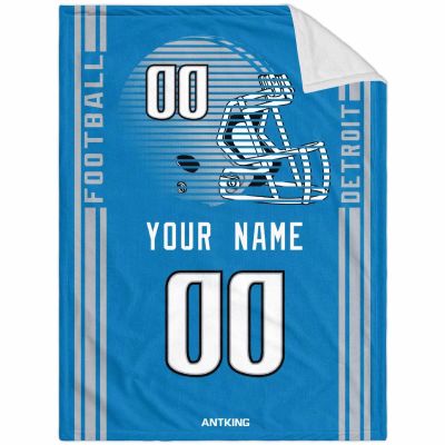 ANTKING Detroit Throw Blanket Custom Any Name and Number for Men Women Youth Gifts