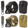 abcGoodefg 2 Pack Work Belt, Military Style Tactical Belts for Men, Quick-Release Metal Buckle with Molle Key Ring Holder & EDC Pouch view 1