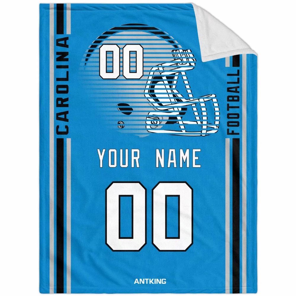 ANTKING Carolina Throw Blanket Custom Any Name and Number for Men Women Youth Gifts