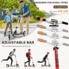 WAYPLUS Lightweight Kick Scooter for Kids, Teens and Adults, Foldable, 8-Inch Non-Slip Deck, ABEC9 Bearing, Adjustable Height 3.9-6.2FT, Red view 2