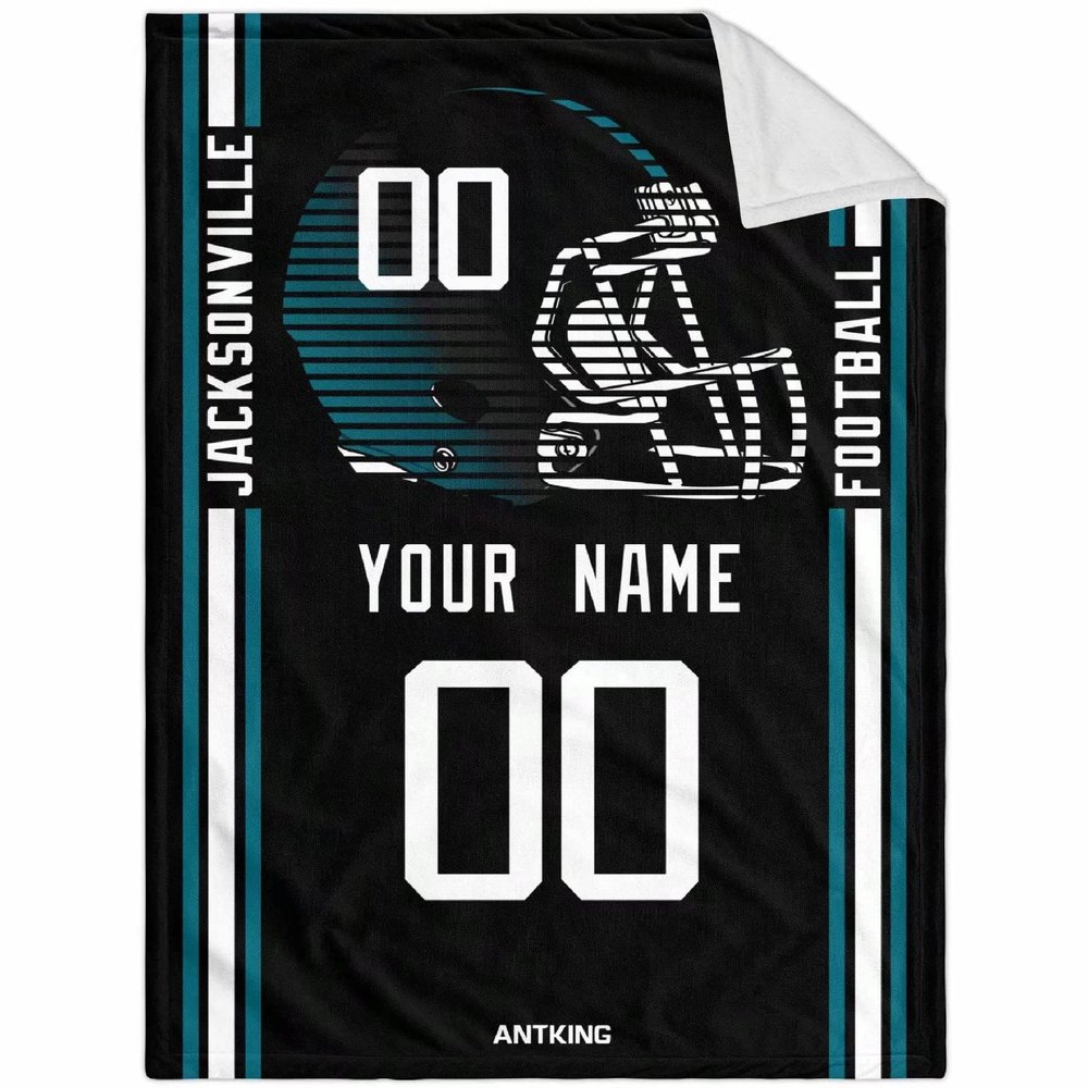 ANTKING Jacksonville Throw Blanket Custom Any Name and Number for Men Women Youth Gifts