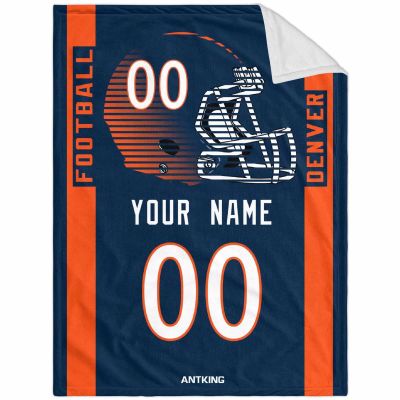 ANTKING Denver Throw Blanket Custom Any Name and Number for Men Women Youth Gifts