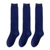 Girls & Boys Knee High School Uniform Socks - 3 Pairs Seamless Cotton Tube Socks (Navy, 5-7 Years) view 3