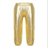 Daenrui Kids Girls Boys Metallic Shiny Jazz Hip Hop Street Dance Pants Harem Pants Athletic Leggings Dancewear Gold 12 Years view 2