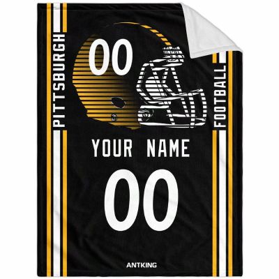 ANTKING Pittsburgh Throw Blanket Custom Any Name and Number for Men Women Youth Gifts
