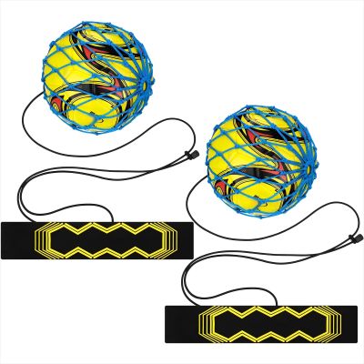 Civaner 2 Pcs Soccer Kick Trainer Equipment Solo Football Juggling Practice with Adjustable Cord and Waistband Improve Ball Control, Passing and Shooting for Kids Adults Fits Ball Size 3, 4, 5(Blue)