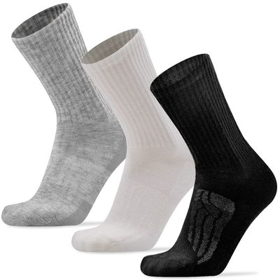 Busy Socks 3 Pack Merino Wool Cushioned Hiking Sport Socks for Women Funny Wing Pattern No Blister Half Cushion Snowboarding Socks for Outdoot Sports Gift, Black+White+Light Grey, Medium