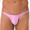 ACSUSS Men Shiny T-Back G-String Thong Sexy Panties Low Waist Smooth Stretchy Thongs Underwear Pink Large
