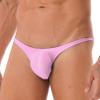 ACSUSS Men Shiny T-Back G-String Thong Sexy Panties Low Waist Smooth Stretchy Thongs Underwear Pink Large view 2