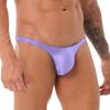 FEESHOW Men Sexy Shiny Silky Thongs Bikini Lingerie Bottoms Tights Underwear Swimwear Knickers Purple XX-Large view 3