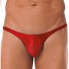 ACSUSS Men Shiny T-Back G-String Thong Sexy Panties Low Waist Smooth Stretchy Thongs Underwear Red Large view 1