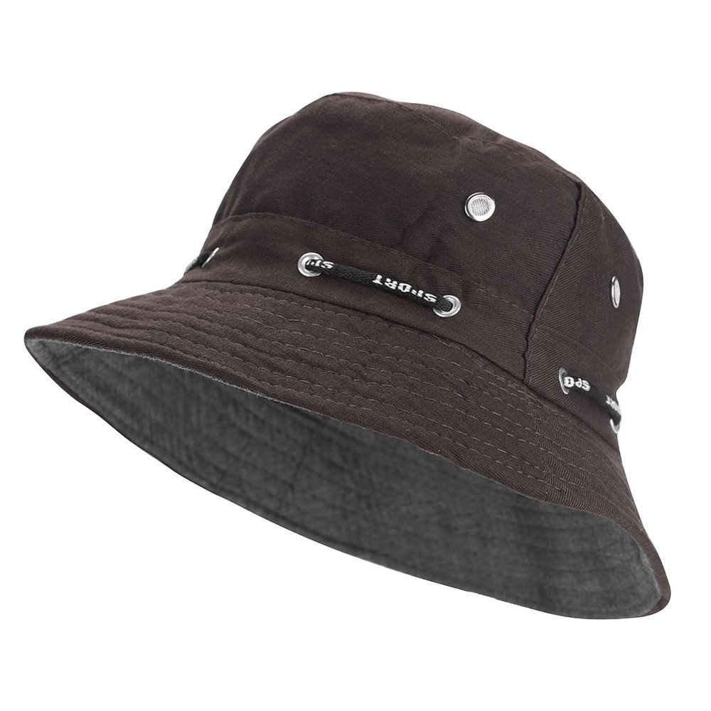 Adjustable All Season Bucket Hat Unisex Cotton Fisherman Hat Outdoor Sun Protection Hat Eyelets Safari Hat Packable Golf Hat