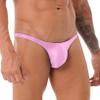 ACSUSS Men Shiny T-Back G-String Thong Sexy Panties Low Waist Smooth Stretchy Thongs Underwear Pink Medium view 3