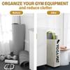 Twira Yoga Mat Storage Racks, Home Gym Storage Rack for Foam Roller, Yoga Strap and Resistance Bands, Workout Equipment Corner Yoga Mat Holder with WheelsGrey view 4