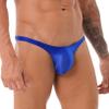 ACSUSS Men Shiny T-Back G-String Thong Sexy Panties Low Waist Smooth Stretchy Thongs Underwear Blue X-Large view 3