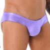 FEESHOW Mens Glossy Low Rise Briefs Elastic Waistband Bulge Pouch Seamless Underwear Swim Trunks Purple Medium view 3