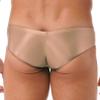 FEESHOW Mens Glossy Low Rise Briefs Elastic Waistband Bulge Pouch Seamless Underwear Swim Trunks Coffee Medium view 4