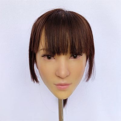 asian beautiful young female silicone mask, Natural, 25cm*20cm*8cm