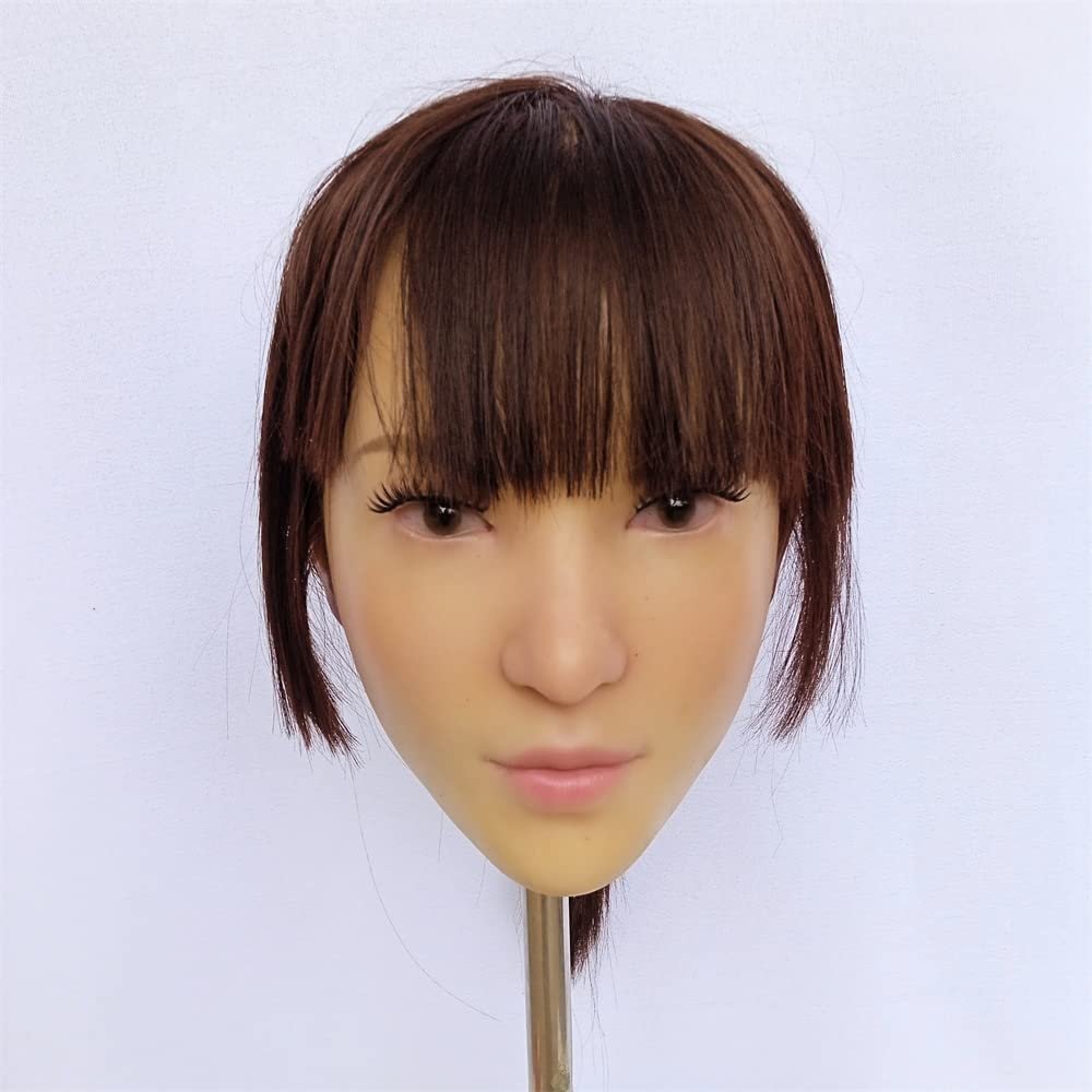 asian beautiful young female silicone mask, Natural, 25cm*20cm*8cm