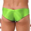 ACSUSS Men's Sexy Briefs Shiny Low Waist Seamless Bulge Pouch Underwear Thong Lingerie Swim Trunks Fluorescent Green Large view 4