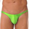 Hedmy Men's Low Rise Stretchy Hip Bikini Briefs Triangle Underwear Sissy Bulge Pouch Panties Thongs Fluorescent Green Medium view 2
