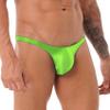 Hedmy Men's Low Rise Stretchy Hip Bikini Briefs Triangle Underwear Sissy Bulge Pouch Panties Thongs Fluorescent Green Medium view 3