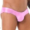 Hedmy Men's Stretch Underwear Sissy Panties Bulge Pouch Thong Low Rise Swim Trunk Bikini Hip Briefs Pink Medium view 3