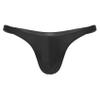 Hedmy Men's Low Rise Stretchy Hip Bikini Briefs Triangle Underwear Sissy Bulge Pouch Panties Thongs Black Medium view 1
