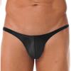 Hedmy Men's Low Rise Stretchy Hip Bikini Briefs Triangle Underwear Sissy Bulge Pouch Panties Thongs Black Medium view 2