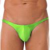ACSUSS Men Shiny T-Back G-String Thong Sexy Panties Low Waist Smooth Stretchy Thongs Underwear Fluorescent Green Large