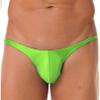 FEESHOW Men Sexy Shiny Silky Thongs Bikini Lingerie Bottoms Tights Underwear Swimwear Knickers Fluorescent Green XX-Large view 1