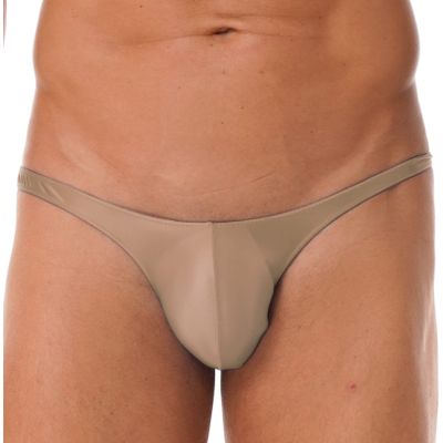 ACSUSS Men Shiny T-Back G-String Thong Sexy Panties Low Waist Smooth Stretchy Thongs Underwear Coffee Medium