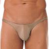 ACSUSS Men Shiny T-Back G-String Thong Sexy Panties Low Waist Smooth Stretchy Thongs Underwear Coffee Medium view 1