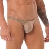 ACSUSS Men Shiny T-Back G-String Thong Sexy Panties Low Waist Smooth Stretchy Thongs Underwear Coffee Medium view 3