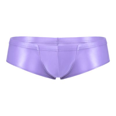 Hedmy Men's Stretch Underwear Sissy Panties Bulge Pouch Thong Low Rise Swim Trunk Bikini Hip Briefs Purple Medium