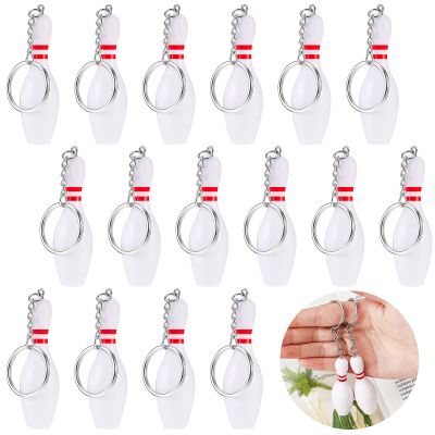Jeyiour 16 Pack Bowling Pin Keychain 2.8 Inch Sport Keychain Bowling Party Favors for Backpack Sports Souvenir Favors, Victory Parties, Gifts for Athletes