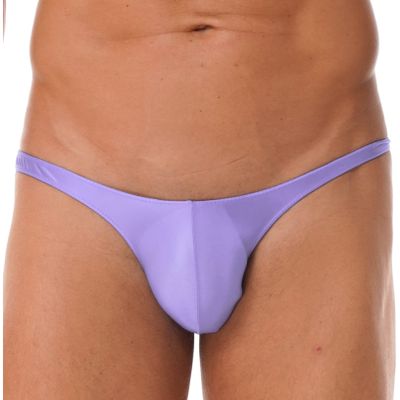 ACSUSS Men Shiny T-Back G-String Thong Sexy Panties Low Waist Smooth Stretchy Thongs Underwear Purple X-Large