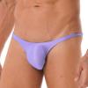 ACSUSS Men Shiny T-Back G-String Thong Sexy Panties Low Waist Smooth Stretchy Thongs Underwear Purple X-Large view 2