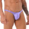 ACSUSS Men Shiny T-Back G-String Thong Sexy Panties Low Waist Smooth Stretchy Thongs Underwear Purple X-Large view 3