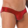 FEESHOW Mens Glossy Low Rise Briefs Elastic Waistband Bulge Pouch Seamless Underwear Swim Trunks Red X-Large view 3