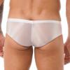 ACSUSS Men's Sexy Briefs Shiny Low Waist Seamless Bulge Pouch Underwear Thong Lingerie Swim Trunks White Large view 4