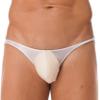 Hedmy Men's Low Rise Stretchy Hip Bikini Briefs Triangle Underwear Sissy Bulge Pouch Panties Thongs White Medium view 2