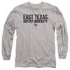 East Texas Baptist University Official Stacked Unisex Adult Long-Sleeve T Shirt,Athletic Heather, Medium view 1