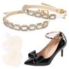 1 Pair High Heels Ankle Straps with Self-Adhesive Heel Cushion Detachable Rhinestones Shoe Straps for Pumps Flats Stilettos White view 1