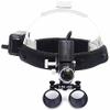 BONEW Headband 3.5X-420mm Magnification Binocular Loupes with 5W Adjustable Headband Lamp Jeweler or Hobby Adjustable Pupil Distance Brightness Head Circumference (Black) view 2